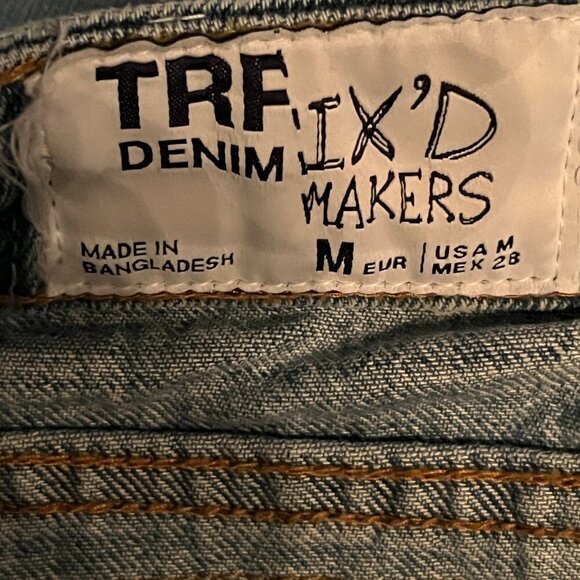 ZARA TRF IX’D MAKERS Blogger Fave Denim Distressed Double Layer Mini Skirt - M - Picture 5 of 13